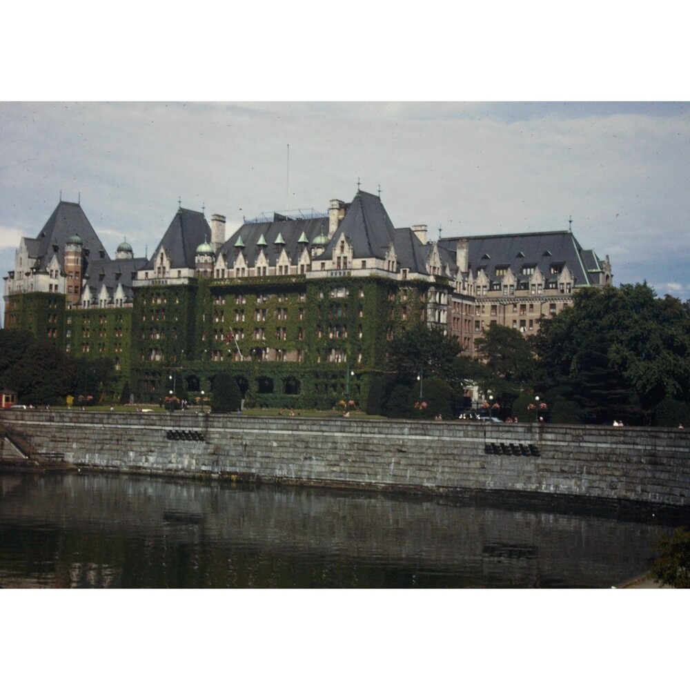 Kodak Slide 1950s Red Border Kodachrome Fairmont Empress Hotel, BC, Canada